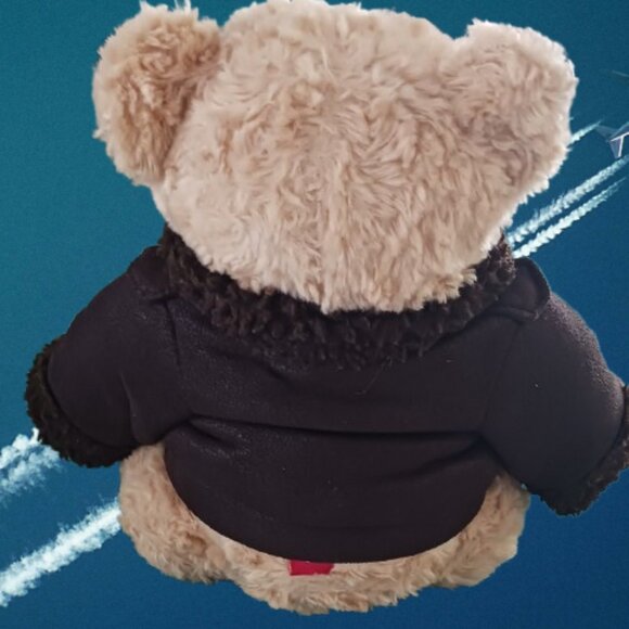 Collectable FAO Schwarz Aviator Teddy Bear with Flight Bomber Jacket - Picture 2 of 10